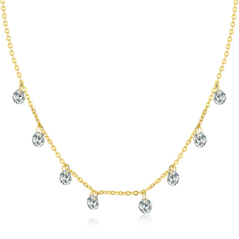 925 Silver CZ Chokers Necklace Hot Jewelry Valentines Wedding Gift
