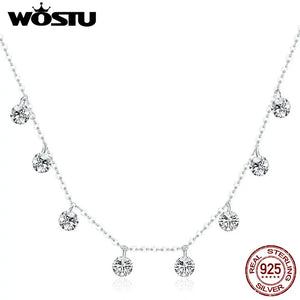 925 Silver CZ Chokers Necklace Hot Jewelry Valentines Wedding Gift