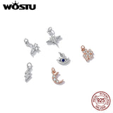 925 Silver Charm Pendant Animal Star Moon Bead DIY Jewelry