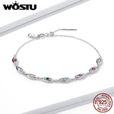 925 Silver Colorful Demon Evil Eye Bracelet Rainbow Chain Unique Jewelry