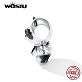 925 Silver Baby Panda Heart Charms Beads for DIY Bracelet