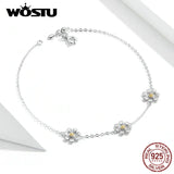 925 Silver Daisy Flower Bracelet Wedding Jewelry FIB165