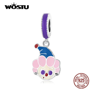 925 Silver Clown Charm Enamel Bead Pendant