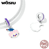 925 Silver Clown Charm Enamel Bead Pendant