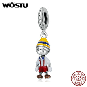 925 Sterling Silver Little Boy Charm Bead Pendant for Bracelet Necklaces