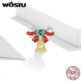 925 Silver Merry Christmas Jingle Bell Charm for Bracelet DIY Beads Bijoux