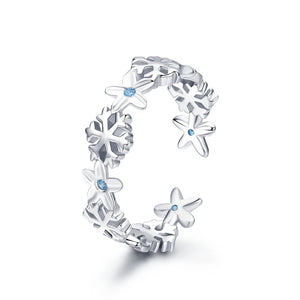 925 Silver Open Ring Finger Adjustable Wedding Rings for Women