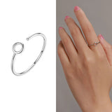 925 Silver Open Ring Finger Adjustable Wedding Rings for Women