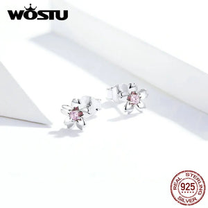 925 Silver Flower Earrings Clean Petals for Women