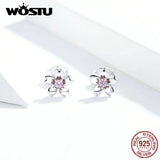 925 Silver Flower Earrings Clean Petals for Women