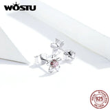 925 Silver Flower Earrings Clean Petals for Women