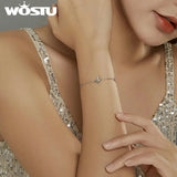 925 Silver Butterfly Bracelet Zircon Chain Link CQB197