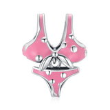 925 Sterling Silver Charm Shark Bikini Bead Wine Bottle Summer Enamel Pendant