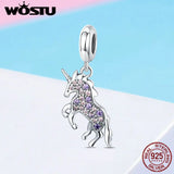 925 Sterling Silver Unicorn Dangles Charms for Bracelet & Necklace