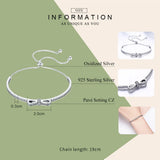 925 Sterling Silver Bowknot Adjustable Bracelet Bangle CQB108