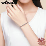 925 Sterling Silver Bowknot Adjustable Bracelet Bangle CQB108