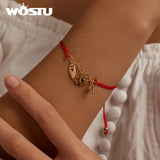 925 Sterling Silver Plated Red Bracelet Women Fine Jewelry