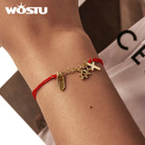 925 Sterling Silver Plated Red Bracelet Women Fine Jewelry