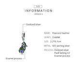 925 Sterling Silver Feather Charms Pendant For Women Making Bracelets Necklace