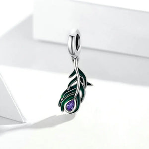 925 Sterling Silver Feather Charms Pendant For Women Making Bracelets Necklace