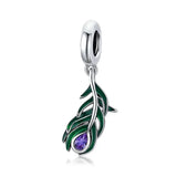 925 Sterling Silver Feather Charms Pendant For Women Making Bracelets Necklace