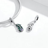 925 Sterling Silver Feather Charms Pendant For Women Making Bracelets Necklace