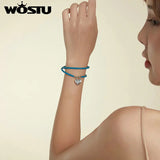 925 Silver Heart Lock Chain Bracelet for Women
