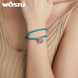 925 Silver Heart Lock Chain Bracelet for Women