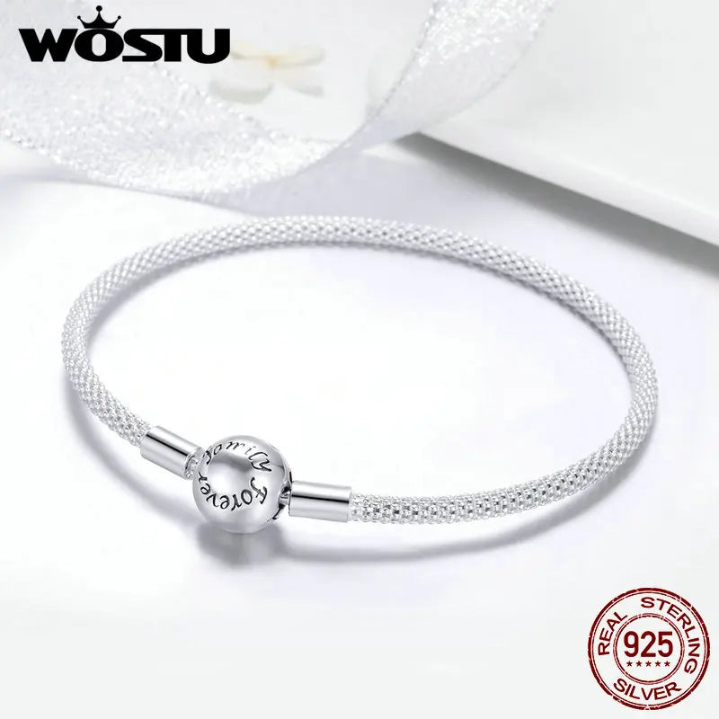 925 Sterling Silver Forever Love Bracelet - Anniversary DIY Beads Charm Jewelry