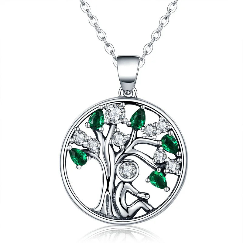 925 Sterling Silver Tree Pendant Necklace