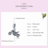 Sterling Silver Arrival Sport Autocycle Beads Charm Pendant