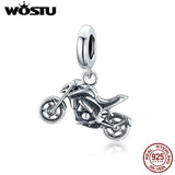 Sterling Silver Arrival Sport Autocycle Beads Charm Pendant