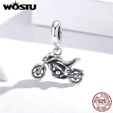 Sterling Silver Arrival Sport Autocycle Beads Charm Pendant