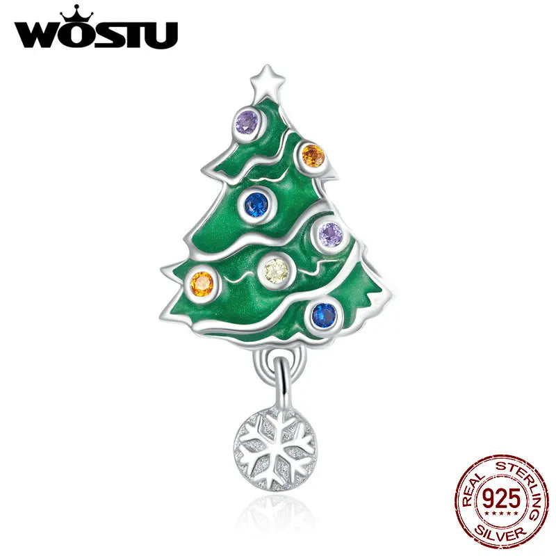 Sterling Silver Christmas Tree Charm for Women Jewelry Making
