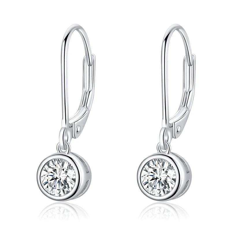 925 Silver Zircon Drop Earrings Wedding Jewelry