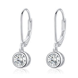 925 Silver Zircon Drop Earrings Wedding Jewelry