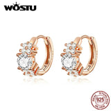 925 Silver Petals Hoop Earrings Rose Small Women Wedding Jewelry