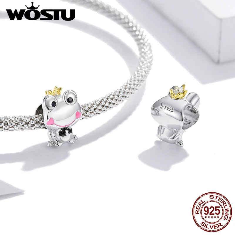 925 Silver Frog Charm Love Hug Bear Bead Fit Bracelet DXC1769