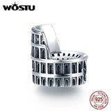 925 Silver Rome Colosseum Charm Beads for Bracelet Necklace
