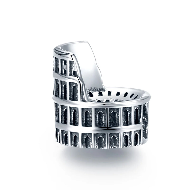 925 Silver Rome Colosseum Charm Beads for Bracelet Necklace