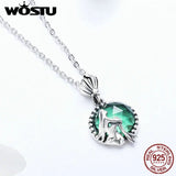 925 Silver Mermaid Pendant Necklace Choker Gift CQN262