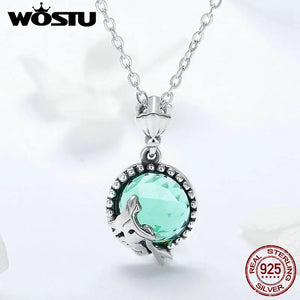 925 Silver Mermaid Pendant Choker Necklace For Women kolye Jewelry