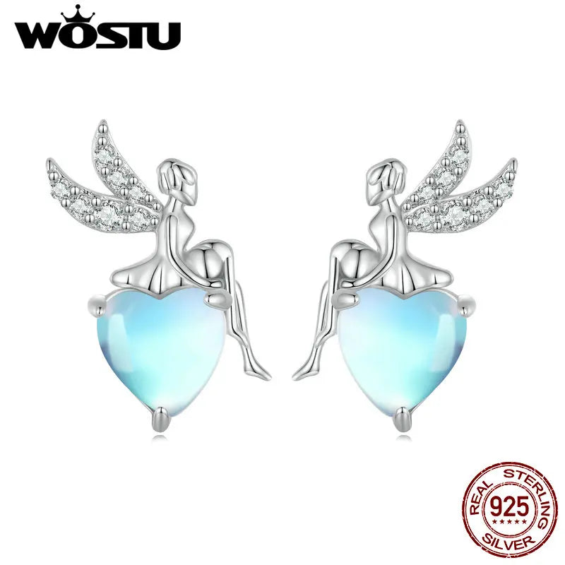 Fairy Moonstone Earrings in 925 Silver