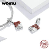 925 Silver Chocolate Love Charm CZ Bead Pendant