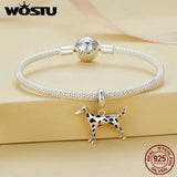 925 Silver Dalmatian Bead Charm for Women Bracelet Necklace