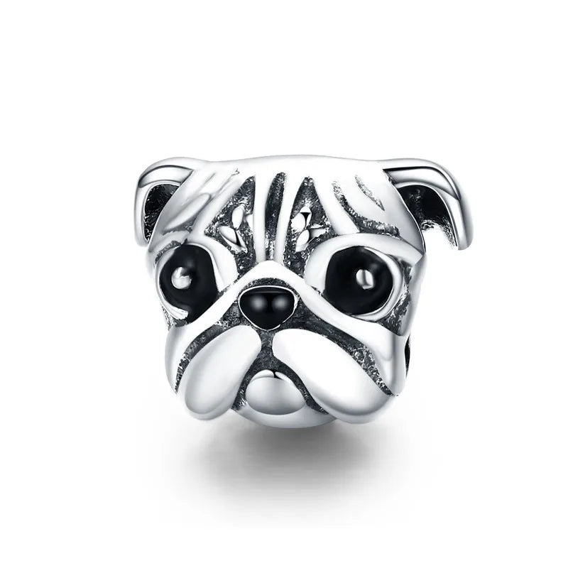 925 Silver Dalmatian Bead Charm for Women Bracelet Necklace