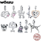925 Silver Dalmatian Bead Charm for Women Bracelet Necklace