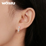 925 Silver Snake Ear Clips Green Zircon Eye Ear Hoop