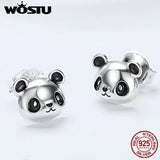925 Sterling Silver Panda Stud Earrings For Women Jewelry Gift