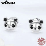 925 Sterling Silver Panda Stud Earrings For Women Jewelry Gift